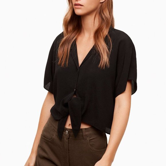 Aritzia Wilfred free Tie-Front Blouse - Picture 1 of 6